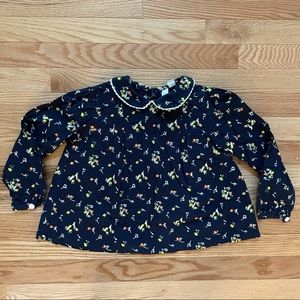 Little Cotton Clothes Size 5T Navy Floral Blouse